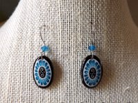 Turquoise Blue Oval Earrings and Matching Necklace Pysanky Jewelry by So Jeo                  https://www.etsy.com/ca/listing/201774292